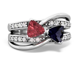 Pink Tourmaline Bowtie 14K White Gold ring R2360