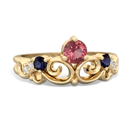 Pink Tourmaline Crown Keepsake 14K Yellow Gold ring R5740