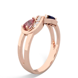 Pink Tourmaline Diamond Infinity 14K Rose Gold ring R5390