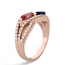 Pink Tourmaline Diamond Rivers 14K Rose Gold ring R3070