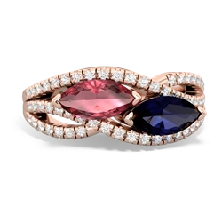 Pink Tourmaline Diamond Rivers 14K Rose Gold ring R3070