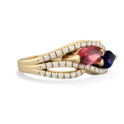 Pink Tourmaline Diamond Rivers 14K Yellow Gold ring R3070