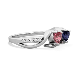 Pink Tourmaline Side By Side 14K White Gold ring R3090