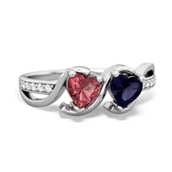 Pink Tourmaline Side By Side 14K White Gold ring R3090