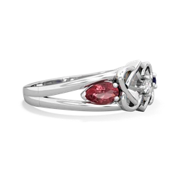 Pink Tourmaline Hearts Intertwined 14K White Gold ring R5880