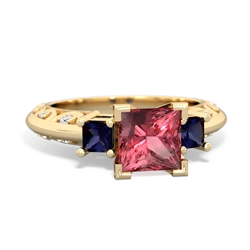 Pink Tourmaline Eternal Embrace Engagement 14K Yellow Gold ring C2001