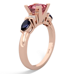 Pink Tourmaline 6Mm Princess Eternal Embrace Engagement 14K Rose Gold ring C2002