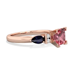 Pink Tourmaline 6Mm Princess Eternal Embrace Engagement 14K Rose Gold ring C2002