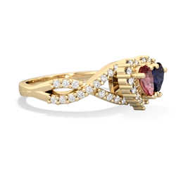 Pink Tourmaline Diamond Twist 'One Heart' 14K Yellow Gold ring R2640HRT