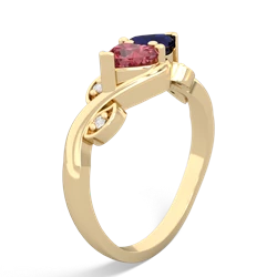 Pink Tourmaline Floral Elegance 14K Yellow Gold ring R5790