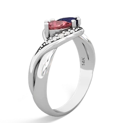 Pink Tourmaline Summer Winds 14K White Gold ring R5342