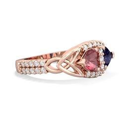 Pink Tourmaline Sparkling Celtic Knot 14K Rose Gold ring R2645
