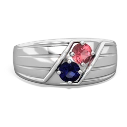 Pink Tourmaline Men's Streamline 14K White Gold ring R0460