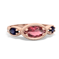 Pink Tourmaline Milgrain Marquise 14K Rose Gold ring R5700