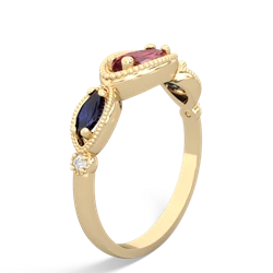 Pink Tourmaline Milgrain Marquise 14K Yellow Gold ring R5700