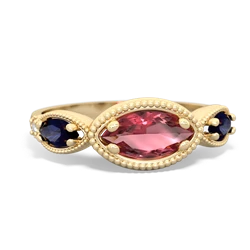 Pink Tourmaline Milgrain Marquise 14K Yellow Gold ring R5700