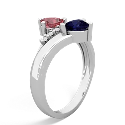 Pink Tourmaline Heart To Heart 14K White Gold ring R2064