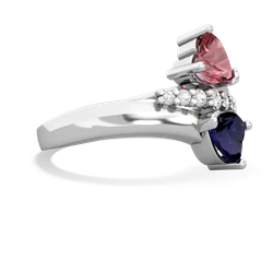 Pink Tourmaline Heart To Heart 14K White Gold ring R2064