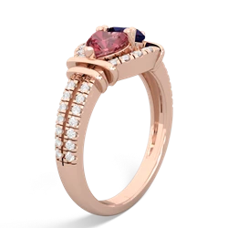 Pink Tourmaline Art-Deco Keepsake 14K Rose Gold ring R5630