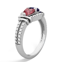 Pink Tourmaline Art-Deco Keepsake 14K White Gold ring R5630