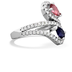 Pink Tourmaline Diamond Dazzler 14K White Gold ring R3000