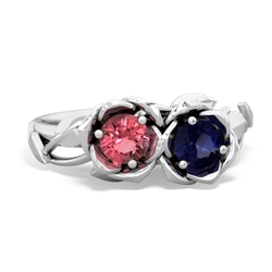 Pink Tourmaline Rose Garden 14K White Gold ring R5510