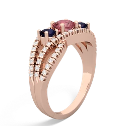 Pink Tourmaline Three Stone Aurora 14K Rose Gold ring R3080