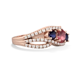 Pink Tourmaline Three Stone Aurora 14K Rose Gold ring R3080