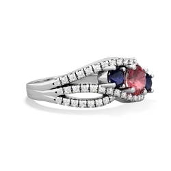 Pink Tourmaline Three Stone Aurora 14K White Gold ring R3080