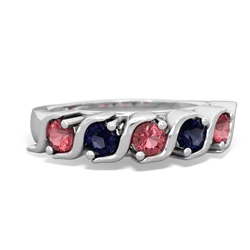 Pink Tourmaline Anniversary Band 14K White Gold ring R2089