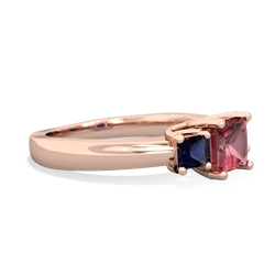 Pink Tourmaline Three Stone Trellis 14K Rose Gold ring R4015