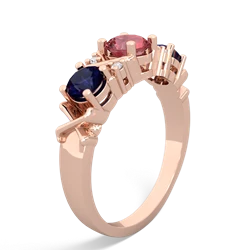 Pink Tourmaline Hugs And Kisses 14K Rose Gold ring R5016