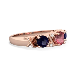 Pink Tourmaline Hugs And Kisses 14K Rose Gold ring R5016