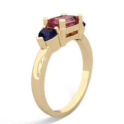 Pink Tourmaline Three Stone 14K Yellow Gold ring R5235