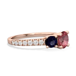 Pink Tourmaline Pave Trellis 14K Rose Gold ring R5500