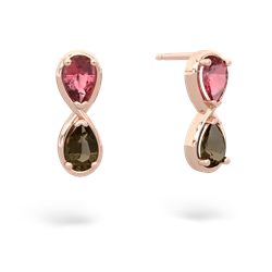 Pink Tourmaline Infinity 14K Rose Gold earrings E5050