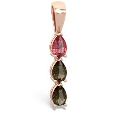 Pink Tourmaline Dew Drops 14K Rose Gold pendant P2251