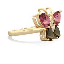 Pink Tourmaline Butterfly 14K Yellow Gold ring R2215