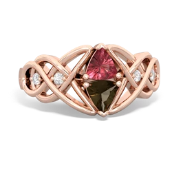 Pink Tourmaline Keepsake Celtic Knot 14K Rose Gold ring R5300