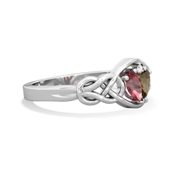 Pink Tourmaline Celtic Love Knot 14K White Gold ring R5420