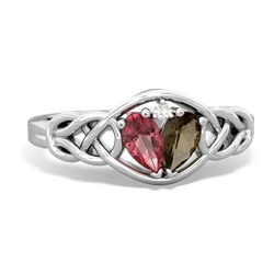 Pink Tourmaline Celtic Love Knot 14K White Gold ring R5420