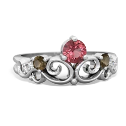 Pink Tourmaline Crown Keepsake 14K White Gold ring R5740