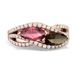 Pink Tourmaline Diamond Rivers 14K Rose Gold ring R3070