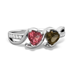 Pink Tourmaline Side By Side 14K White Gold ring R3090