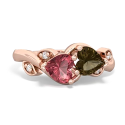 Pink Tourmaline Floral Elegance 14K Rose Gold ring R5790