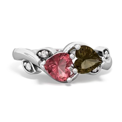 Pink Tourmaline Floral Elegance 14K White Gold ring R5790