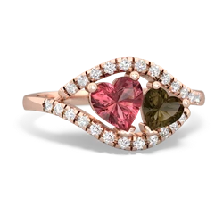 Pink Tourmaline Mother And Child 14K Rose Gold ring R3010