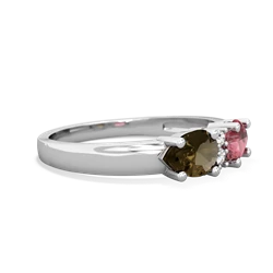 Pink Tourmaline Pear Bowtie 14K White Gold ring R0865