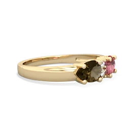 Pink Tourmaline Pear Bowtie 14K Yellow Gold ring R0865