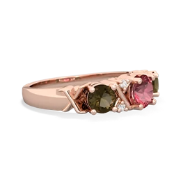 Pink Tourmaline Hugs And Kisses 14K Rose Gold ring R5016